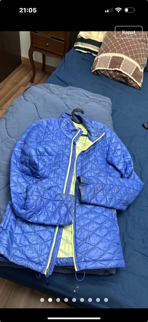 Mavi Fermuarlı Kadın Mont - Görsel 2