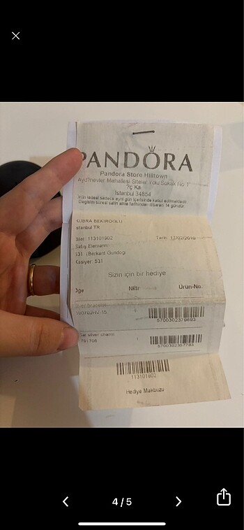  Beden gri Renk Orjinal Pandora