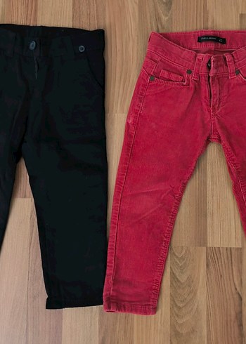 Erkek Çocuk Koyu Kırmızı Denim Pantolon ve lacivert pantolon