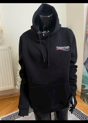 Balenciaga Siyah Balenciaga Kapüşonlu Oversize Sweatshirt