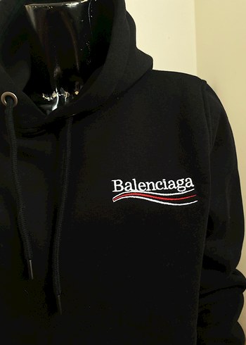 xxl Beden siyah Renk Siyah Balenciaga Kapüşonlu Oversize Sweatshirt