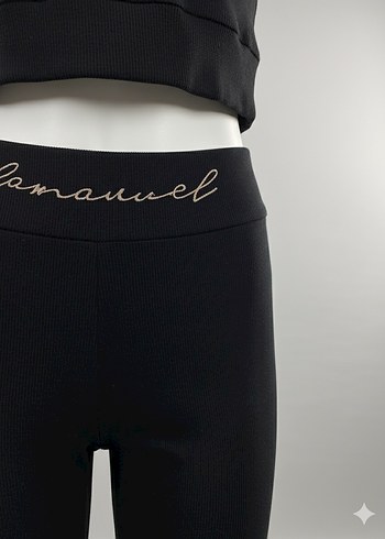 Siyah Kadın Spor Tayt ve Uzun Kollu Üst Takım - Görsel 2