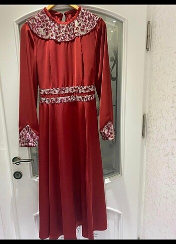 42 Beden bordo Renk Uzun elbise