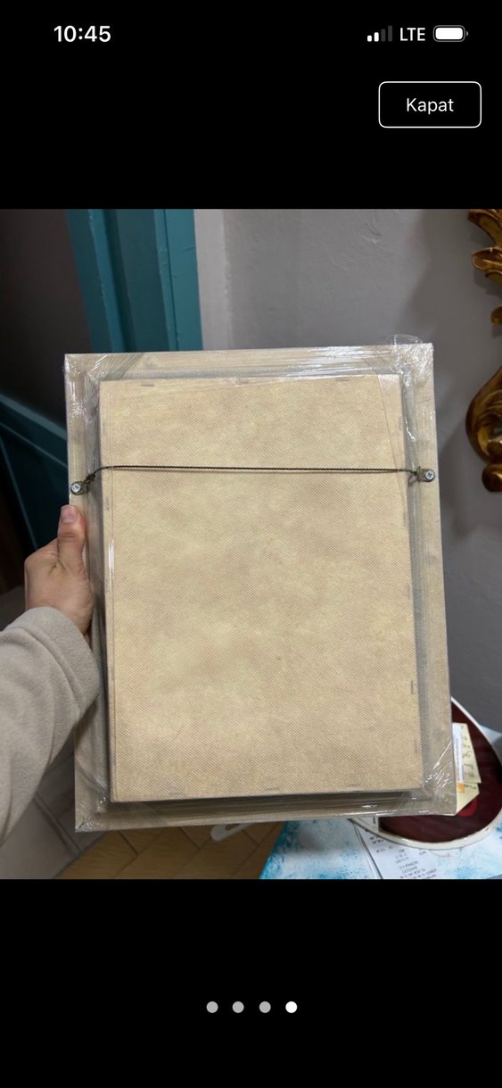 Pastel Mavi Çerçeveli Sevimli Köpekli Tablo - Görsel 4