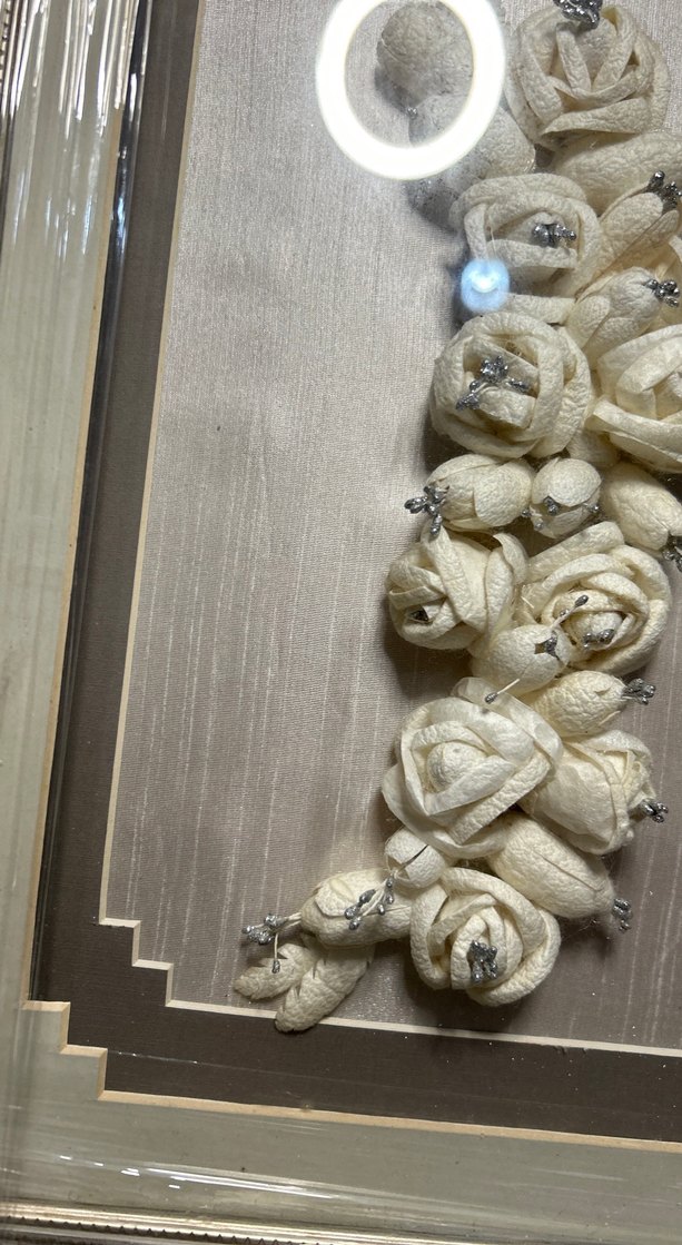 Beyaz Gül Desenli ipek Kozası nişan tepsisi - Görsel 4