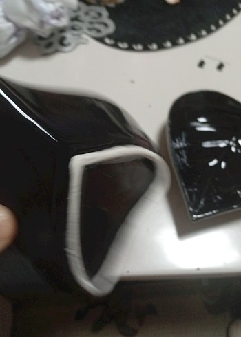 Siyah Kalp Şekilli Tabak Seti - Görsel 6