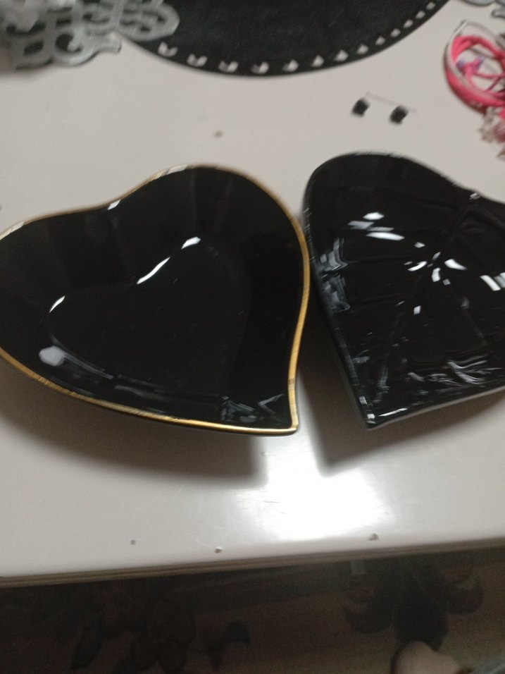 Siyah Kalp Şekilli Tabak Seti - Görsel 4