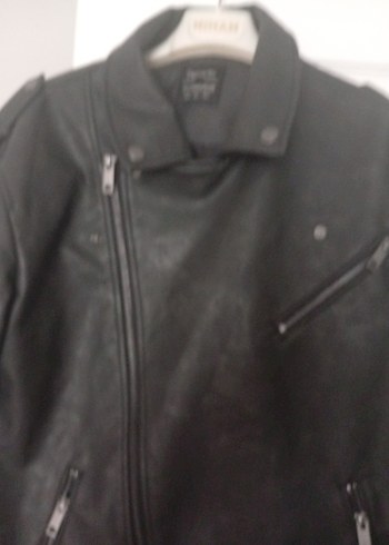 Siyah Deri Biker Ceket, Normal Boy, Fermuarlı - Görsel 8