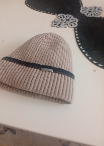 Kadın Gri Örgü Yün Bere - Görsel 4