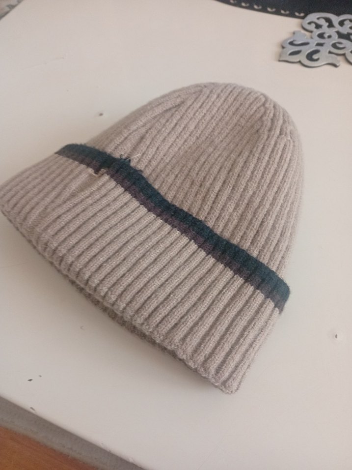 Kadın Gri Örgü Yün Bere - Görsel 5