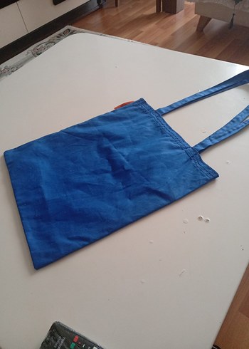 Mavi Baskılı Fermuarlı Kadın El Çantası - Görsel 5