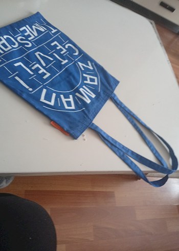 Mavi Baskılı Fermuarlı Kadın El Çantası - Görsel 3