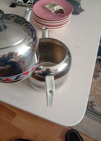 Gri Desenli Çelik Çaydanlık Seti - Görsel 7