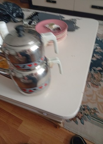 Gri Desenli Çelik Çaydanlık Seti - Görsel 3