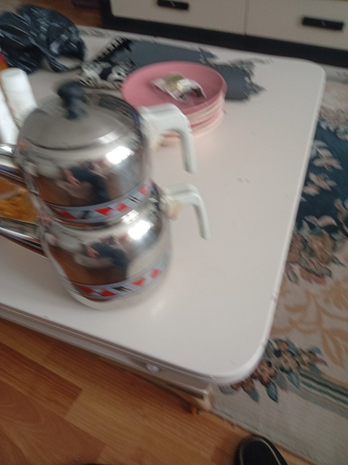 Gri Desenli Çelik Çaydanlık Seti - Görsel 3