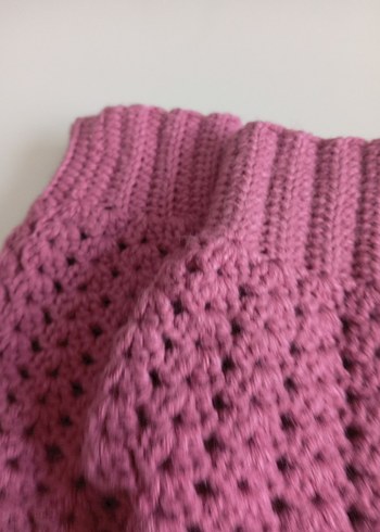 Pembe Örgü Kadın Eldiveni - Görsel 2