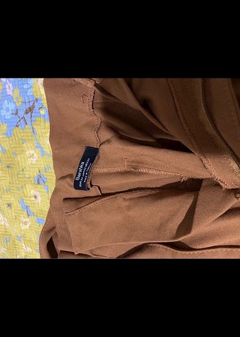 Kahverengi Kemerli Kadın Kumaş Pantolon - Görsel 4