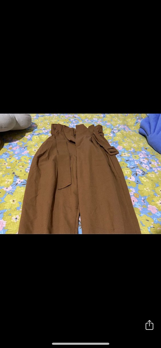 Kahverengi Kemerli Kadın Kumaş Pantolon - Görsel 2