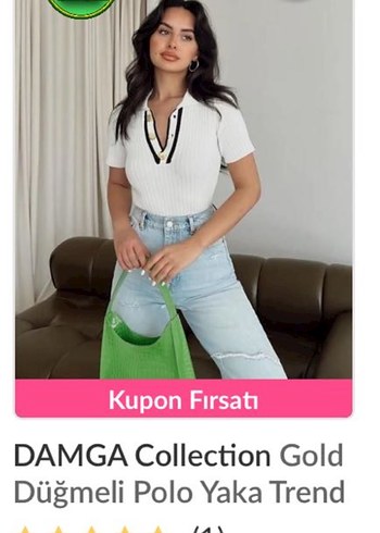 Beyaz Polo Yaka Kısa Kollu Tişört - Görsel 3