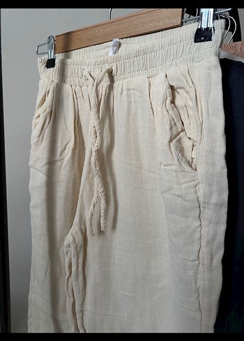 Nakışlı Bej müslin Kısa Kollu Gömlek takım - Görsel 2