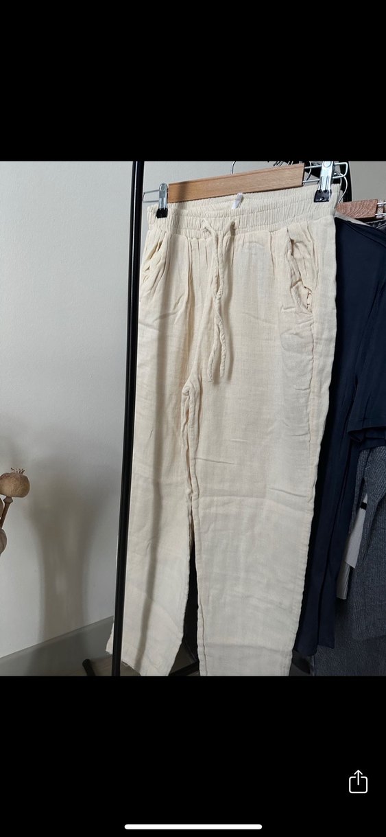 Nakışlı Bej müslin Kısa Kollu Gömlek takım - Görsel 3