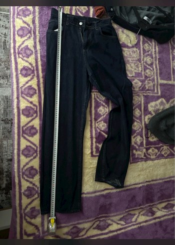 Kemerli Lacivert Kadın Denim takım - Görsel 7