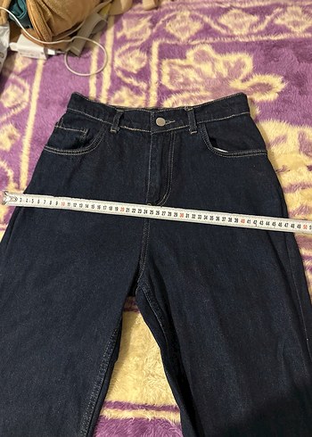 Kemerli Lacivert Kadın Denim takım - Görsel 5