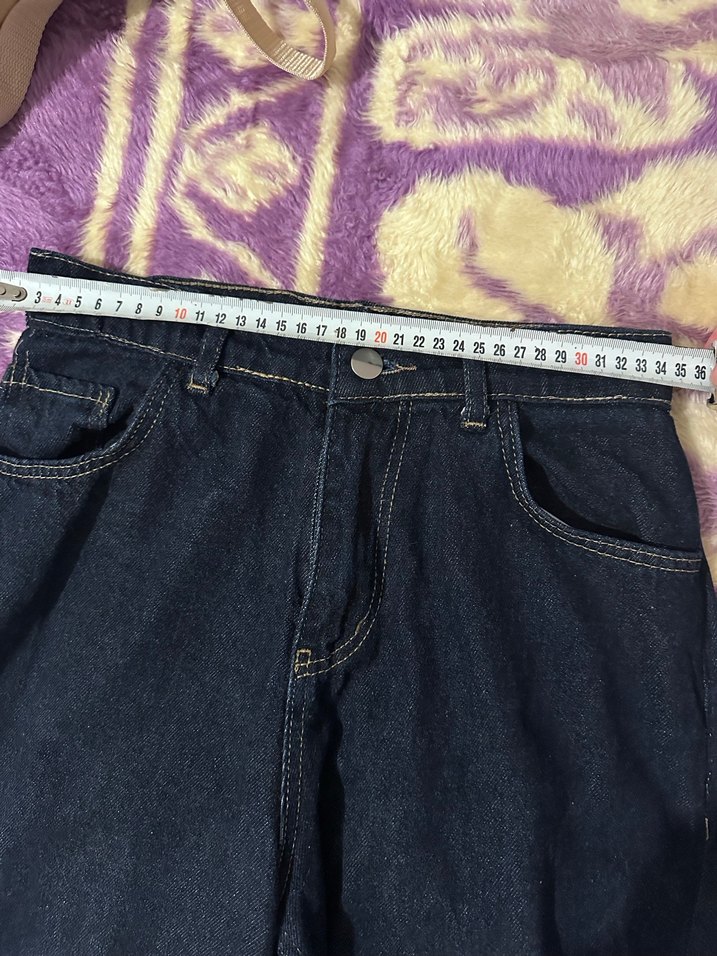 Kemerli Lacivert Kadın Denim takım - Görsel 4