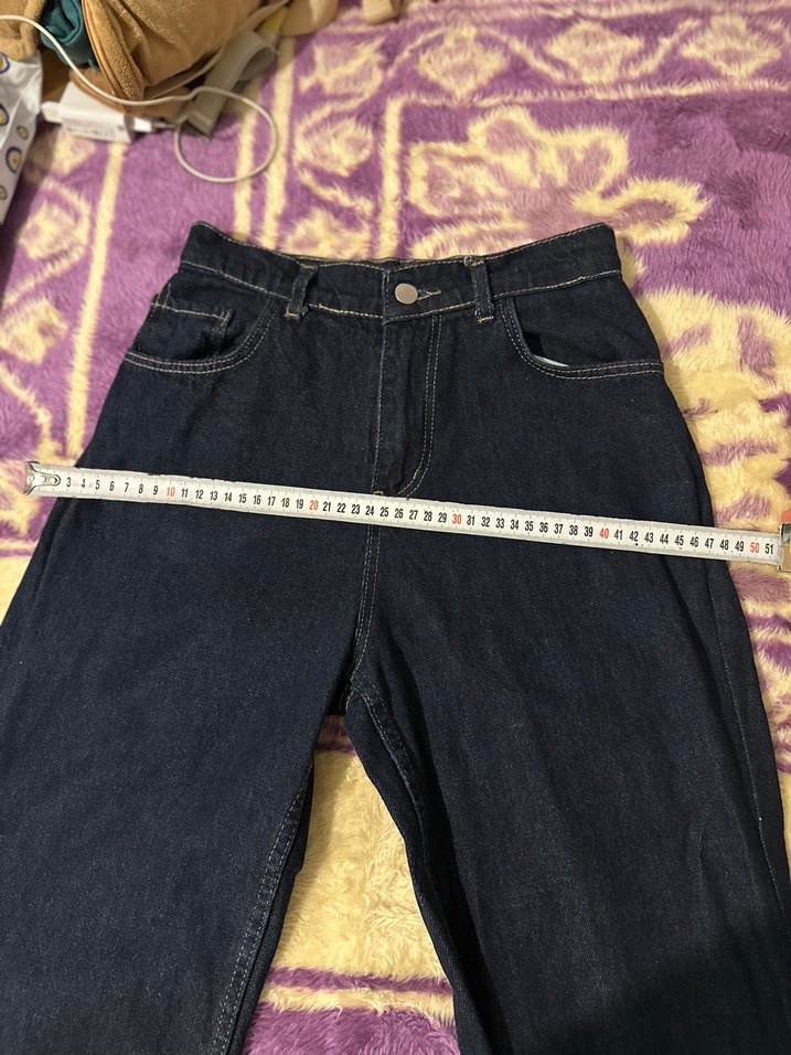 Kemerli Lacivert Kadın Denim takım - Görsel 5