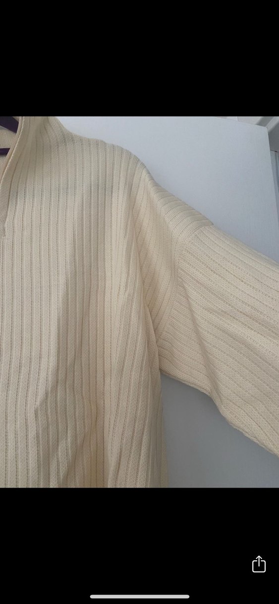 Bej Uzun Kollu Yüksek Yaka Triko Kazak takım - Görsel 3