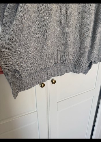 Gri Örgü Kadın Triko Kazak - Görsel 6