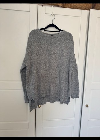 Gri Örgü Kadın Triko Kazak - Görsel 7