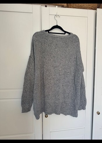 Gri Örgü Kadın Triko Kazak - Görsel 4