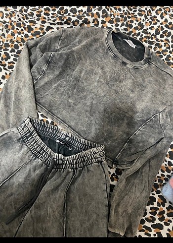 Gri Tie-Dye Salaş Kadın Eşofman takımı - Görsel 4