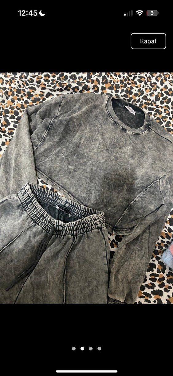 Gri Tie-Dye Salaş Kadın Eşofman takımı - Görsel 4