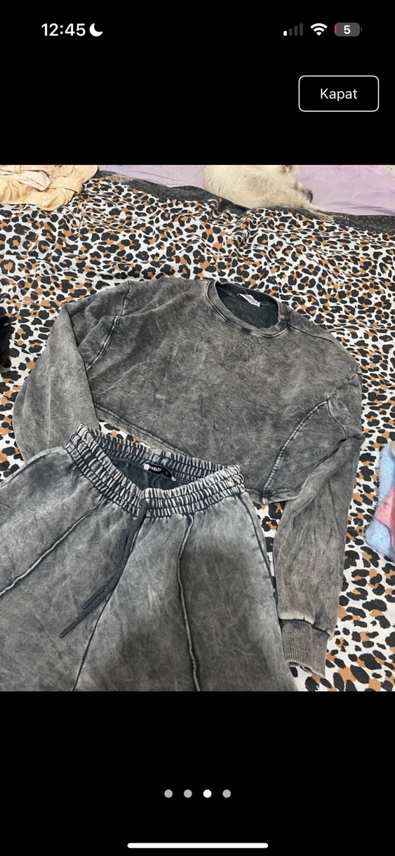 Gri Tie-Dye Salaş Kadın Eşofman takımı - Görsel 3