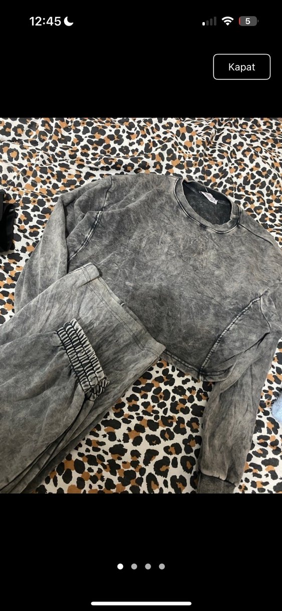 Gri Tie-Dye Salaş Kadın Eşofman takımı - Görsel 5