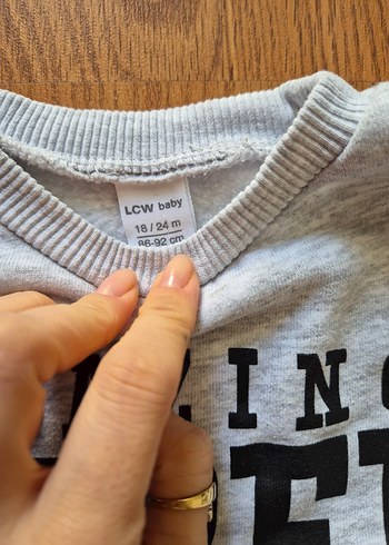LC Waikiki Erkek Bebek Gri Baskılı Sweatshirt ve Siyah Eşofman