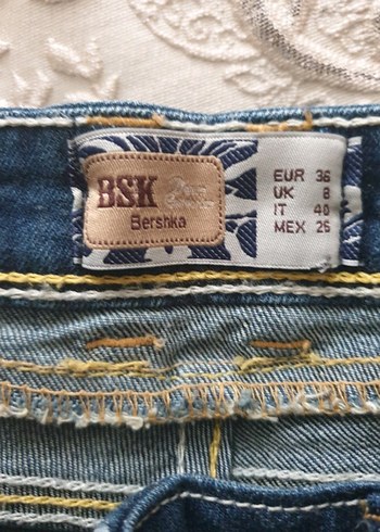 36 Beden mavi Renk Düğmeli Mavi Mini Denim Şort