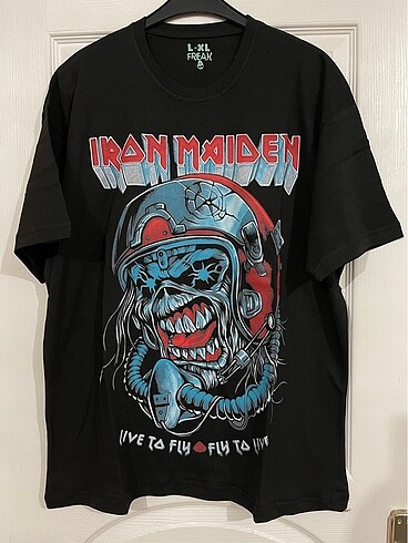 Iron Maiden baskılı geniş kesim tshirt