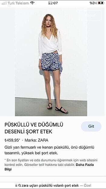 Zara ZARA marka şort