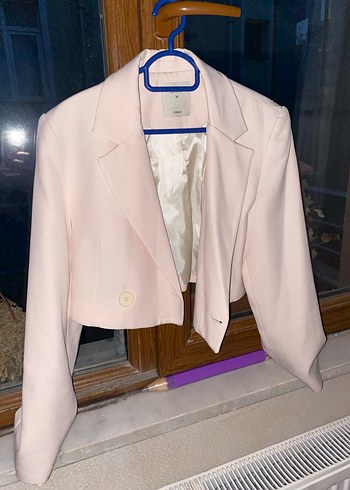 Düğmeli Pembe Midi Blazer