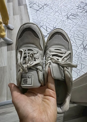 Bej Kadın Spor Ayakkabı Stiletto Topuklu - Görsel 6