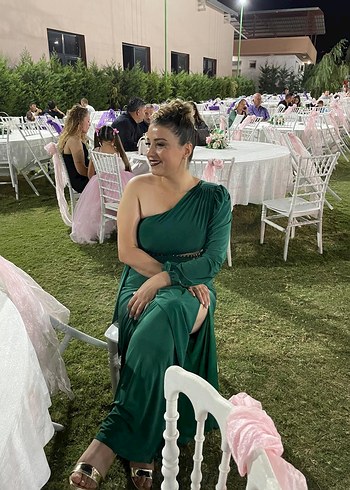 Zincir Detaylı Straplez Uzun Kadın Elbise - Görsel 2