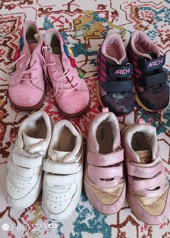 Kız Çocuk Renkli ve Pembe Spor Ayakkabılar - Görsel 3