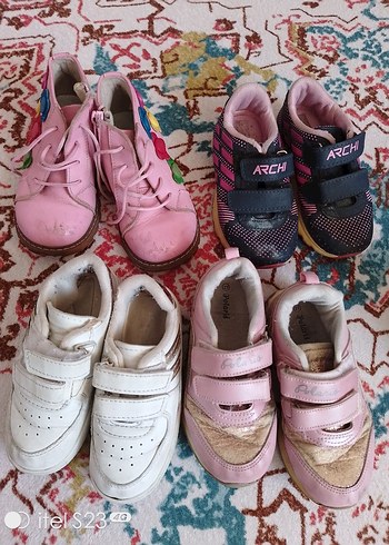 Kız Çocuk Renkli ve Pembe Spor Ayakkabılar - Görsel 5