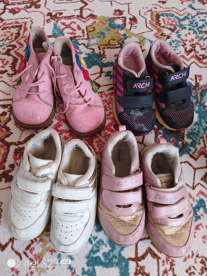 Kız Çocuk Renkli ve Pembe Spor Ayakkabılar - Görsel 5