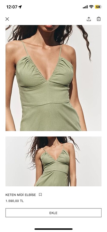 Zara Zara midi keten elbise