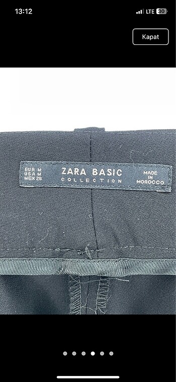 m Beden siyah Renk Zara kumaş pantolon