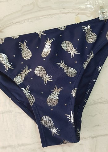 11-12 Yaş Beden Lacivert Ananas Desenli Bikini Altı